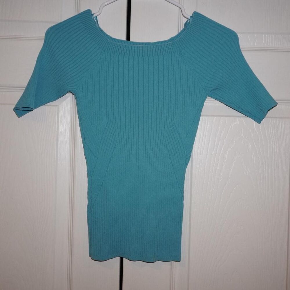 White-house-black-market Women's Blue and Green Crop-top